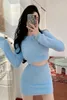 Work Dresses Fashion Early Spring Mohair Suit Women's Slim Short Knitted Sweater Top High Waist Buttock Skirt Two-piece Set Female