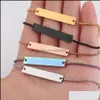 Braccialetti con ciondoli Barra in acciaio inossidabile Bracciale vuoto Fai da te personalizzato inciso personalizzato regolabile per donne uomini amico gioielli regali Co Otg59