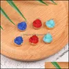 Charms Fashion Design Resin Stone Round Druzy Colorf 18K Sier Gold Pated Sieraden Making for Bracelet Necklace Earring Drop levering Oteih