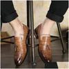 Dress Shoes 3847 Ly Mens Quality Patent Leather Formal Chombre Black Soft Man Flat Classic D1201 Drop Delivery Accessories Dhsuf