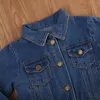 Vestes Printemps Automne Filles Automne Jeans Veste À Manches Longues Poche Denim Manteau Enfants Âge 1-6Y