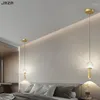 Candelabros JMZM lámpara de noche 2023 lámpara moderna de lujo todo cobre minimalista pequeño dormitorio iluminación de ambiente