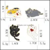 Pins Brooches Jewelry Brooch Cartoon Cute Animal Cats Expression Pin Clothes Bags Women Student Ornament Badge 1596 Q2 Drop Delivery Dhvrx