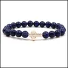 Bracelets à breloques Croix Yoga Chakra Perles Charmes Méditation Énergie Bracelet Lapis Lazi Bracelet En Pierre Naturelle Bdehome Drop Delivery Jewel Dh8Hj