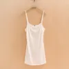 Camisoles Tanks Kvinnor foder Camisole Solid Sleeveless Tank Top Vest Spaghetti Strap Under Slip Tee Shirt Mini Dress Vestidos fodrad Beach