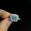 Wedding Rings ZHOUYANG Vintage Aesthetic Women's Ring Engagement Bride Jewelry Silver Color Luxury Geometry Zircon Jewellery Gift R655