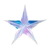 Decoração de festa 12 polegadas estrela de filme iridescente Shining Hexágono pentegram