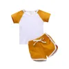 Clothing Sets Kids Baby 2-piece Outfit Set Short Sleeve Color Block Top Shorts For Children Boys Girls Spring Autumn