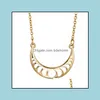Pendant Necklaces Moon Necklace Lunar Eclipse Clavicle Jewelry Chain Collar Collier Gift Chokere Bdehome Drop Delivery Pendants Dhb9K