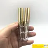 Contenitori per bottiglie di plastica per lucidalabbra da 4 ml Contenitori per ciglia con eyeliner in tubo d'oro vuoti Mini lucidalabbra Bottiglie per imballaggio diviso