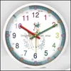 V￤ggklockor Creative Nordic Design Clock Cartoon Digital Art Learn Silent Horloge Murale Moderne Home Decoration Drop Delivery Garden Otayr