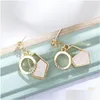 Stud Fashion Jewelry S925 Sier Post -oorbellen Natural Shell Geometry Circle Sets Diamond Drop levering DHL12