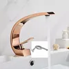 Bathroom Sink Faucets 1Pc Basin Mixer Tap Gold Black Washbasin And Faucet Single Cold Handle Hole Waterfall G3J9