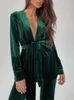 Dames Tracksuits Winter Laceup Slim jas Casual broek Golden Velvet Suit 2 -delige sets Outfits Twee set Women 230131