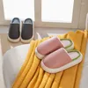 Slippers 2023 Women Cotton Winter Simple Solid Water-proof Indoor Wear Plush Keep Warm Men's Couple Home