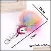 Keychains Lanyards Horse Keychain Handbag Keyrings For Women Animal Fur Ball Key Chain Mix Colors Top Quality Drop Delivery Fashio Otlre