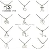 Pendentif Colliers Classique 12 Constellation Pendentif Pour Femmes Fille Élégant À La Mode Alliage Signes Du Zodiaque Collier Bijoux Cadeau Y Drop Deliv Dhmv8