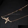 Pendant Necklaces High Quality Ecg Chain Necklace Stainless Steel Cute Heart For Women Fashion Accessories Jewelry Wholesale Drop De Dhpkx