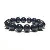 Strand minimaliste 12mm hommes Bracelet naturel oeil de tigre pierre extensible perlé Braclet Hombre Yoga méditation énergie bijoux faits à la main cadeau