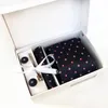 Bow Ties Silk Men Tie Set Cufflinks And Pocket Square Triped Shirt Business Necktie Wedding Gift Box Gravata 8cm