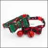 Collari per cani Guinzagli Personalizzati Cucciolo Fiore Gatto Papillon Cravatta Collare piccolo con campanello per animali domestici Cani Natale Drop Delivery Home Gar Otriw