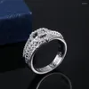 Wedding Rings "I Love You"Silver Color Heart Shape Zircon Accessories Birthday Valentine's Day Lover's Gifts Anniversary