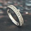 Anéis de casamento caoshi delabadores elegantes bandas de ladys anel de proposta da moda com zircônia brilhante, todos os acessórios de tendência de correspondência para