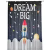 Kurtain Space Universe Rocket Dream Big Tiulle Sheer Window Curtains for Living Room Sypialnia Nowoczesna dekoracja głosowa