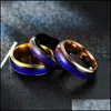 Bagues de bande Température pour couple Hommes Bague chaude Changement de couleur Smart Acier inoxydable Femme Doigt Bijoux Drop Livraison Dhfhm