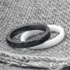 Anneaux de mariage en céramique blanche noire pour femmes, bijoux de surface coupée, bague à la mode