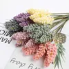 Flores decorativas 6pcs Artificial Lavender Fake Foam Flower Bouquet para Casamento Diy Crafting Wheat Plant Home Decoração de festa de Natal