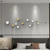 Dekorativa figurer metall rund boll bakgrund vägg dekoration rostfritt stål gyllene orb geometriska fast hängande vardagsrum