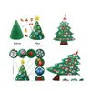 Julekorationer 3D DIY TODDLER Friendly Felt Tree Fabric Kalendervägg Hängande kalendrar Kids Xmas Gift för Drop Delivery Home OT45S