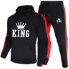 Erkek Trailtsits King eşofman setleri kış hoodies pantolon 2 adet koşu sonbahar sweatshirt spor joggers eşofman takım elbise erkek 230130