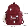 Sac à dos mode femmes imperméable fille collège femme Kawaii étudiant coton mignon sac d'école Harajuku solide adolescent Mochila