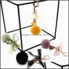 Party Favor Cute Bow Keychain Lace Ball Bag Plush Pendant Cartoon Car Key Chain For Women Or Cellphone Wq646 Drop Delivery Home Gard Dh9O0