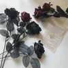 Decorative Flowers Gothic Black Romantic Rose Artificial Flower DIY Red White Silk Fake For Party Home Wedding Decoration Valentine's