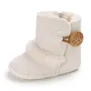 Eerste wandelaars mode zachte bodem baby laars met vacht houd warme schoenen solide pu lederen geboren non-slip voor 0-18m