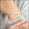 Autres bracelets en acier inoxydable Mama Letters Chain Link Bracelet Love Mom Bangle Mothers Day Dontes Femme Famille Jewelry Drop délivre OT9G4