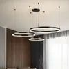 Kroonluchters cirkel kroonluchter woonkamer lamp moderne minimalistische holle sfeer huishoudelijke ring dineren combinatie lampen