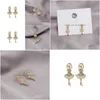 Stud Fashion Jewelley S Sier Post Ballet Dancing Girl Orecchini Rhinstone Dance Drop Delivery Jewelry DHNFR