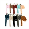 Keychains Lanyards Creative Keychain For Women Fashion Cotton Rope Handwoven Leaf Car Key Chain Bag Pendant Accessory Couple Frien Otafe