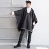 Men's Wool Blends M4XL autumn and winter trend male loose personality cloak in the long woolen coat hair stylist thick hooded 230130