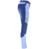 Jeans europei americani Nuovi pantaloni da donna in denim elastico a vita alta con pannello a forma di vita alta 9079