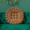 Kudde 50 50 cm Creative Round Biscuit Solid Color Home Office Seat Mat Stol Pad Thicked Soft Plush S Floor