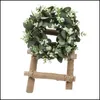 Couronnes de fleurs décoratives Simation Guirlande d'eucalyptus Guirlande de feuilles vertes Garniture de porte Mariage de Pâques Décoration américaine pour fenêtre G Otkjw