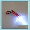 Party Favor Mini LED lampe de poche en alliage d'aluminium lampes de poche avec mousqueton anneau porte-clés porte-clés cadeaux 5 couleurs Yhm44Zwl Drop Dhv3A