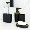 Bath Accessory Set Simple Style 4-Piece Of Resin Household Goods Lotion Bottle Toothbrush Holder Cup Soap Bathroom