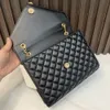 Designer Borse a tracolla da donna in pelle a tracolla classica Borse di lusso pochette da donna tote di marca Portafoglio con patta Borsa a catena nera argento oro