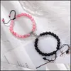 Beaded Strands Small Bell Lodestone Hand String Peach Heart Bracelets Weave Magnetic Lovers Natural Stone Bracelet Ornaments 5 89On Dhcga